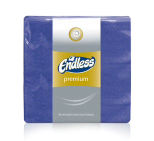SERVIETTES ENDLESS PREMIUM - 33x33cm. - BLEU
