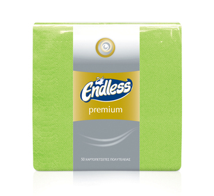 SERVIETTES ENDLESS PREMIUM - 33x33cm. - VERT ANIS